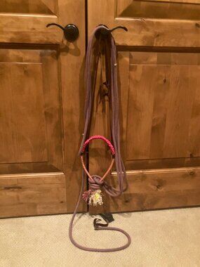 Pink loping hack with mecate and hanger
